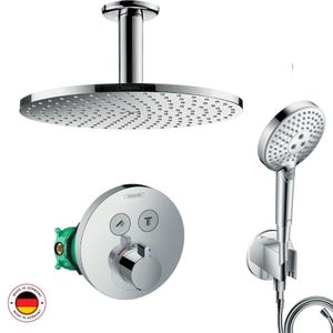 Lot robinet douche encastré thermostatique HANSGROHE ShowerSelect S + Douche de tête Raindance S 240 fixation plafond