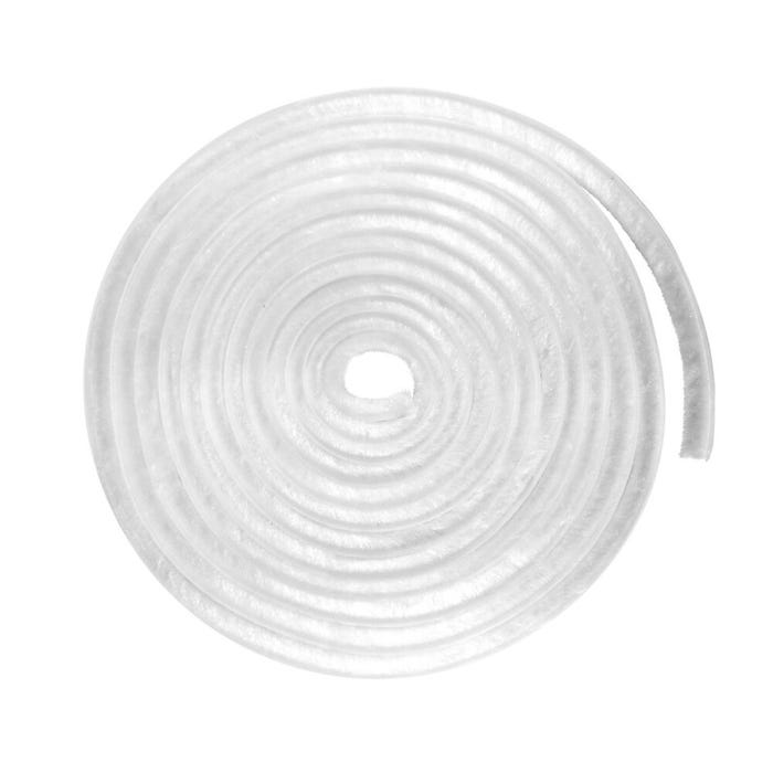 Joint brosse adhésif blanc hauteur 12 mm, longueur 5,5 m, largeur 6,9 mm
