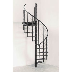 Escalier colimaçon métal MILANO - 140 cm - Acier gris