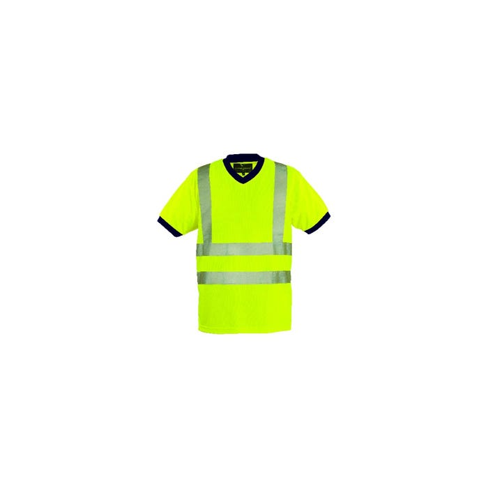 T-shirt YARD MC col V jaune HV - COVERGUARD - Taille XL