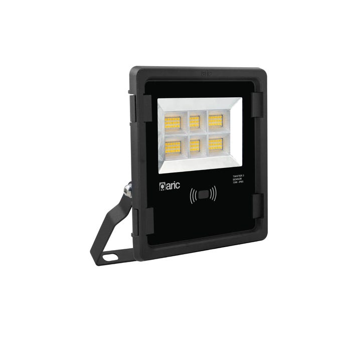 projecteur à led - aric twister 3 - 70 watts - 4000k - noir - sensor - aric 51236