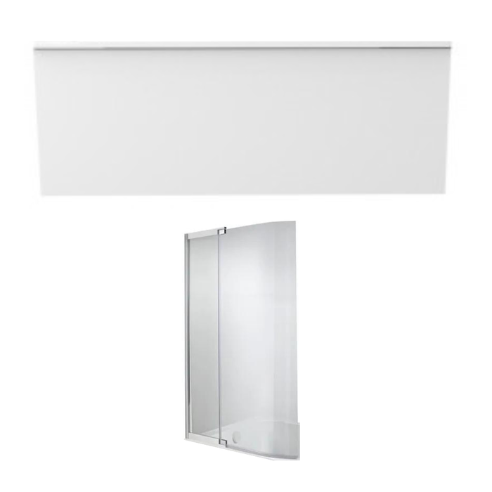 Tablier frontal JACOB DELAFON baignoire rectangulaire + pare bain, blanc brillant Installation en niche