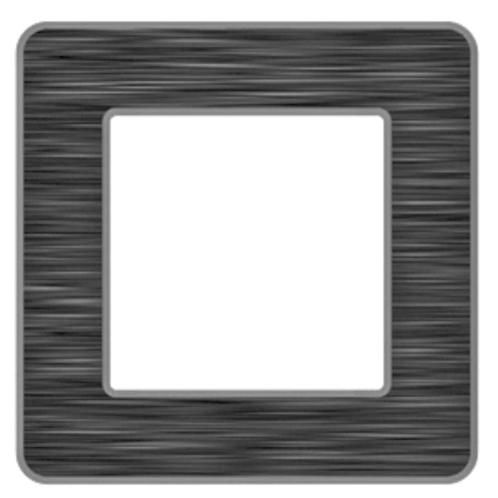 Plaque de finition simple - métal noir brossé bossé - gamme Kouro - Zenitech