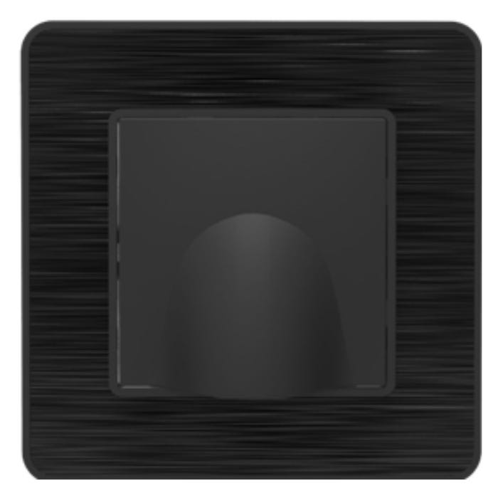 Plaque sortie de câble 16A complète - métal noir brossé - gamme Kouro - Zenitech