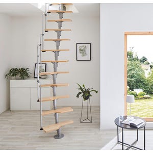 Escalier polyvalent Swirl - Métal avec marches en bois