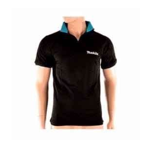 Makita Polo Rugby Shirt T-Shirt - Taille XXL - 100% Coton - Couleur noire ( 98P184-XXL )