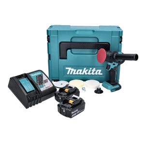 Makita DPV300RFJ Polisseuse sans fil 50/80mm 18V Brushless + 2x Batteries 3,0Ah + Chargeur + Coffret Makpac