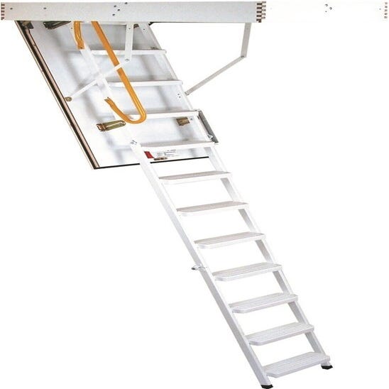 Escalier escamotable en métal "Steel" - 130 x 60 cm - Hauteur 280 cm