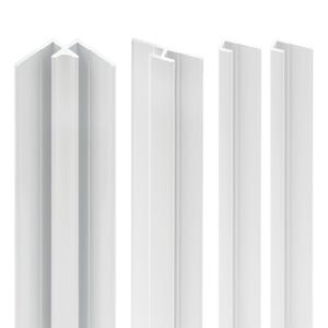 Schulte Pack de 2 profilés de finition + 1 profilé d’angle + 1 profilé d'extension pour panneaux muraux DécoDesign, 210 cm, blanc
