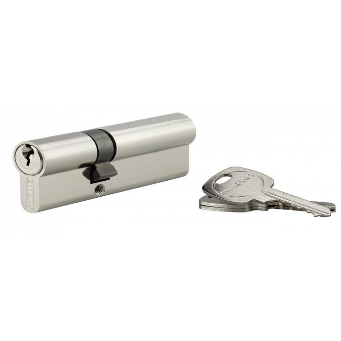 THIRARD - Cylindre de serrure double entrée, 30x50mm, anti-arrachement, nickel, 3 clés