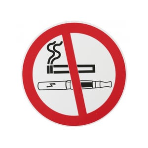 THIRARD - Plaque signalétique Ø 180mm interdiction de fumer" avec adhésif"