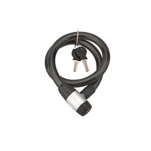 THIRARD - Antivol à clé Scorp, câble acier, moto, 15mmx0.85m, 2 clés, noir