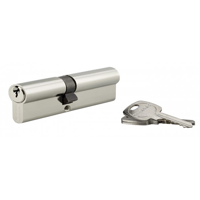 THIRARD - Cylindre de serrure double entrée, 40x50mm, anti-arrachement, nickel, 3 clés