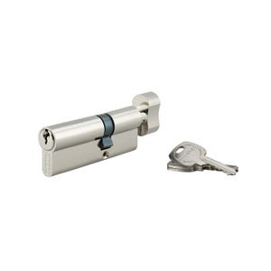 THIRARD - Cylindre de serrure à bouton, 30Bx50mm, anti-arrachement, nickel, 3 clés
