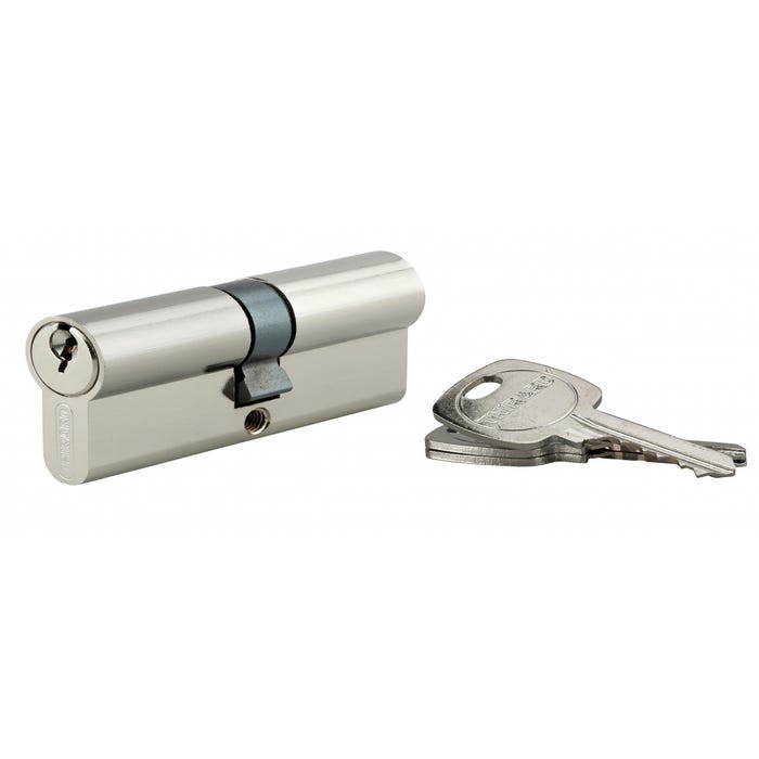 THIRARD - Cylindre de serrure double entrée, 35x35mm, anti-arrachement, nickel, 3 clés