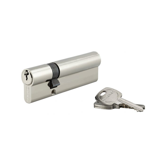THIRARD - Cylindre de serrure double entrée, 30x70mm, anti-arrachement, nickel, 3 clés