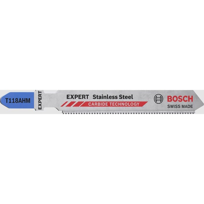 Lame de scie sauteuse Expert T 118 AHM for Stainless Steel pack de 03 - BOSCH - 2608900561