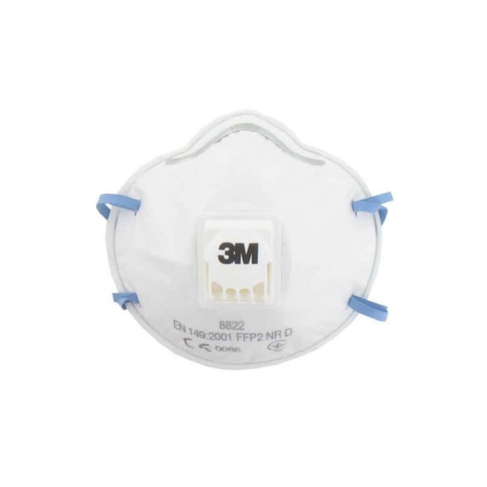 Masque 3M 8822 anti-poussière FFP2 avec soupape x10