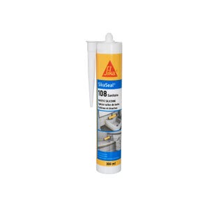 Mastic silicone anti-moisissure SIKA Sikaseal 108 Sanitaire - Gris clair - 300ml