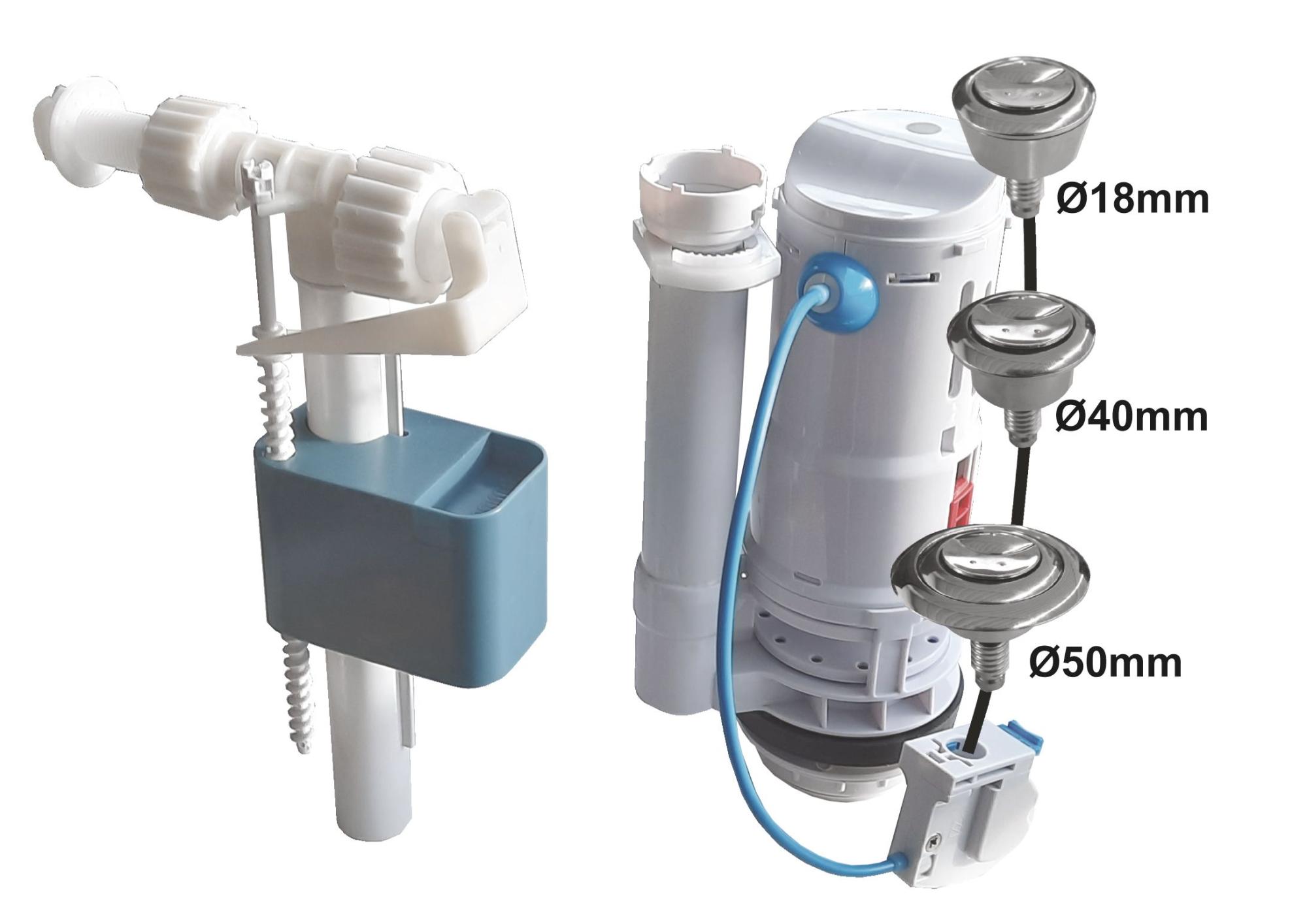 Ensemble chasse d'eau complet norme NF Bricoman