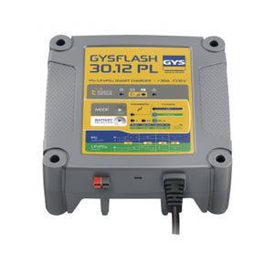 Chargeur de batterie multifonctions 12 V 30 A Pb/LiFePO4 de 15-7 à 375 Ah GYSFLASH 30.12 PL Gys