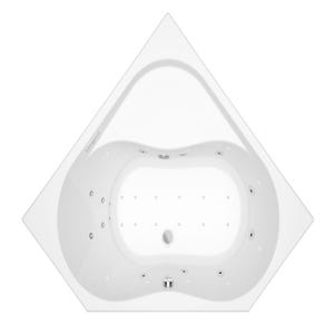 Baignoire balnéo d'angle INOA INTENSEA - massage eau + air - chromothérapie 145 x 145 cm