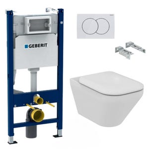 Pack WC Bati-support Geberit Duofix + WC sans bride Ideal Standard Tonic II