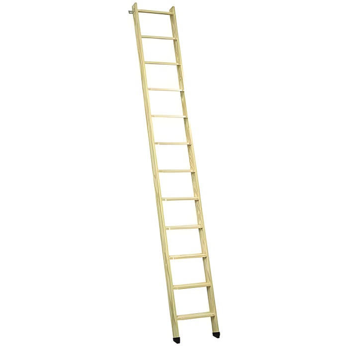 HandyStairs escalier de grenier "Space01" - échelle en bois de pin avec crochet de suspension - hauteur 285 cm - blanc