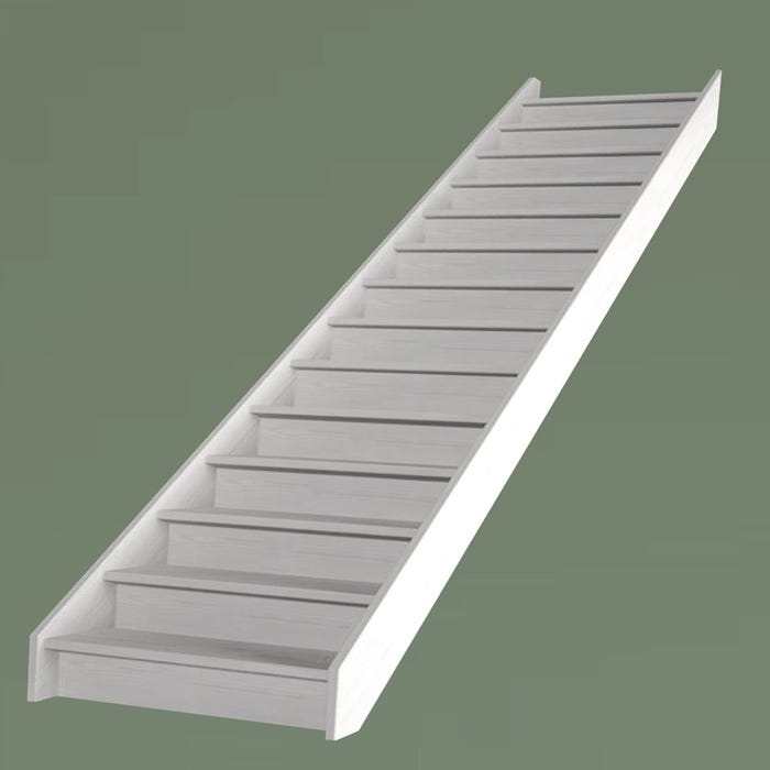 HandyStairs Escalier fermé "Basica60" - 60cm de large - 1x apprêt blanc - 11 marches (320/241)
