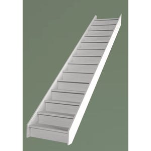 HandyStairs Escalier fermé "Basica60" - 60cm de large - 1x apprêt blanc - 13 marches (280/211)