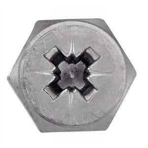 Vis à tole tête hexagonale pozidrive avec bout pilote - Inox A2 4,2x30/24 mm - Boîte de 200