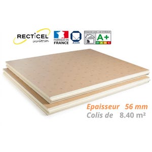 Dalle isolante polyurethane Eurosol - 56 mm - R 2.60 - Colis 8.40 m²