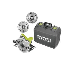 Pack RYOBI Scie circulaire RCS1600-K2B - 1600W - 66mm - 1 lame 48 dents - 2 lames 24 dents