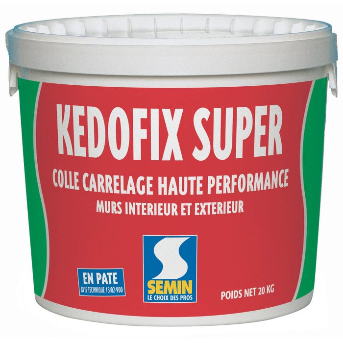 Colle pour Carrelage Haute Performance Kedofix Semin, Prêt à l'emploi, Intérieur/extérieur, seau de 20 kg
