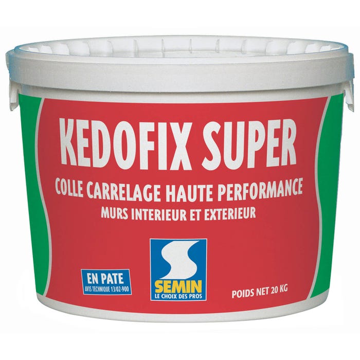 Colle pour Carrelage Haute Performance Kedofix Semin, Prêt à l'emploi, Intérieur/extérieur, seau de 20 kg