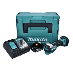 Makita DTM 52 RG1J Outil multifonction Découpeur-ponceur sans fil Brushless Starlock Max 18 V+ 1x Batterie 6,0Ah + Chargeur +