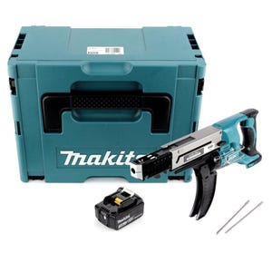 Makita DFR 750 F1J Visseuse à Magazine 18V 45-75mm + 1x Batterie 3,0Ah + Coffret Makpac - sans chargeur