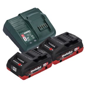 Metabo Basic Set 2x batterie LiHD 18 V 4,0 Ah ( 2x 625367000 ) + Metabo SC 30 chargeur 12 - 18 V ( 316067840 )