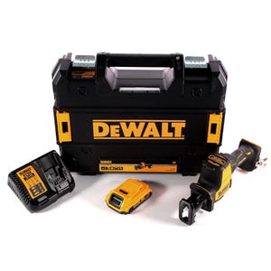 DeWalt DCS 369 D1 Scie sabre sans fil 18 V + 1x accu 2,0 Ah + chargeur + TSTAK