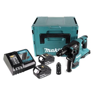 Makita DHR 281 RTJ Brushless Perforateur sans fil 28 mm + Coffret Makpac + 2x Batteries 18 V- 5 Ah/5000 mAh + Chargeur