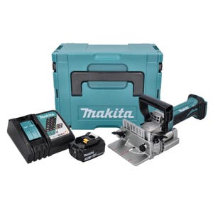 Makita DPJ 180 RF1J 18 V Machine à rainurer sans fil 18 V 100 mm + 1x Batterie 3,0 Ah + Chargeur + Makpac