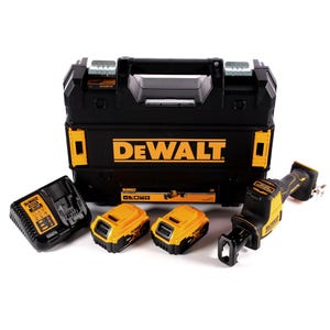 DeWalt DCS 369 P2 Scie sabre sans fil 18 V + 2x batterie 5,0 Ah + chargeur + TSTAK