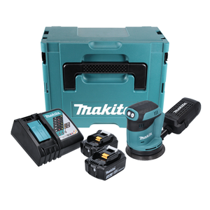 Makita DBO180RFJ Ponceuse excentrique sans fil 125mm 18V + 2x Batteries 3,0Ah + Chargeur + Coffret Makpac