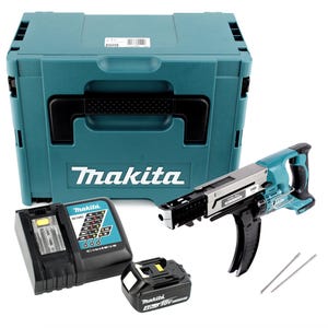 Makita DFR 750 RM1J Visseuse automatique sans fil à Magasin 18V 45-75mm + 1x Batterie 4,0Ah + Chargeur + Coffret Makpac
