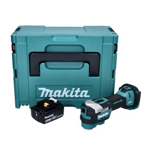 Makita DTM 52 G1J Outil multifonction Découpeur-ponceur sans fil Brushless Starlock Max 18 V + 1x Batterie 6,0Ah + Coffret
