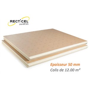 Dalle PU plancher chauffant Epaisseur 48 mm 1200x1000 R2.20 Paquet de 12 m² (10 dalles)