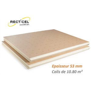 Dalle PU plancher chauffant Epaisseur 52 mm 1200x1000 R2.40 Paquet de 9.60 m² (8 dalles)