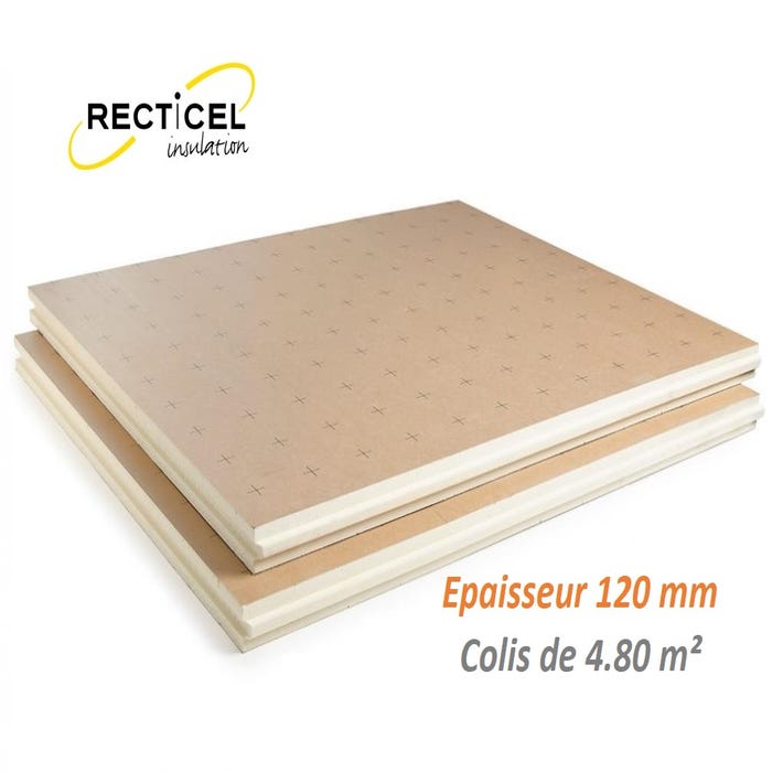 Dalle PU plancher chauffant Epaisseur 120 mm 1200x1000 R5.45 Paquet de 4.80 m² (4 dalles)