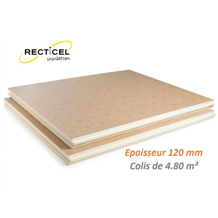 Dalle PU plancher chauffant Epaisseur 120 mm 1200x1000 R5.45 Paquet de 4.80 m² (4 dalles)