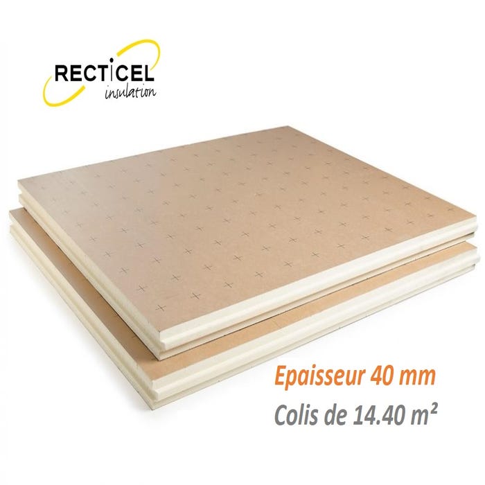 Dalle PU plancher chauffant Epaisseur 40 mm 1200x1000 R1.80 Paquet de 14.40 m² (12 dalles)